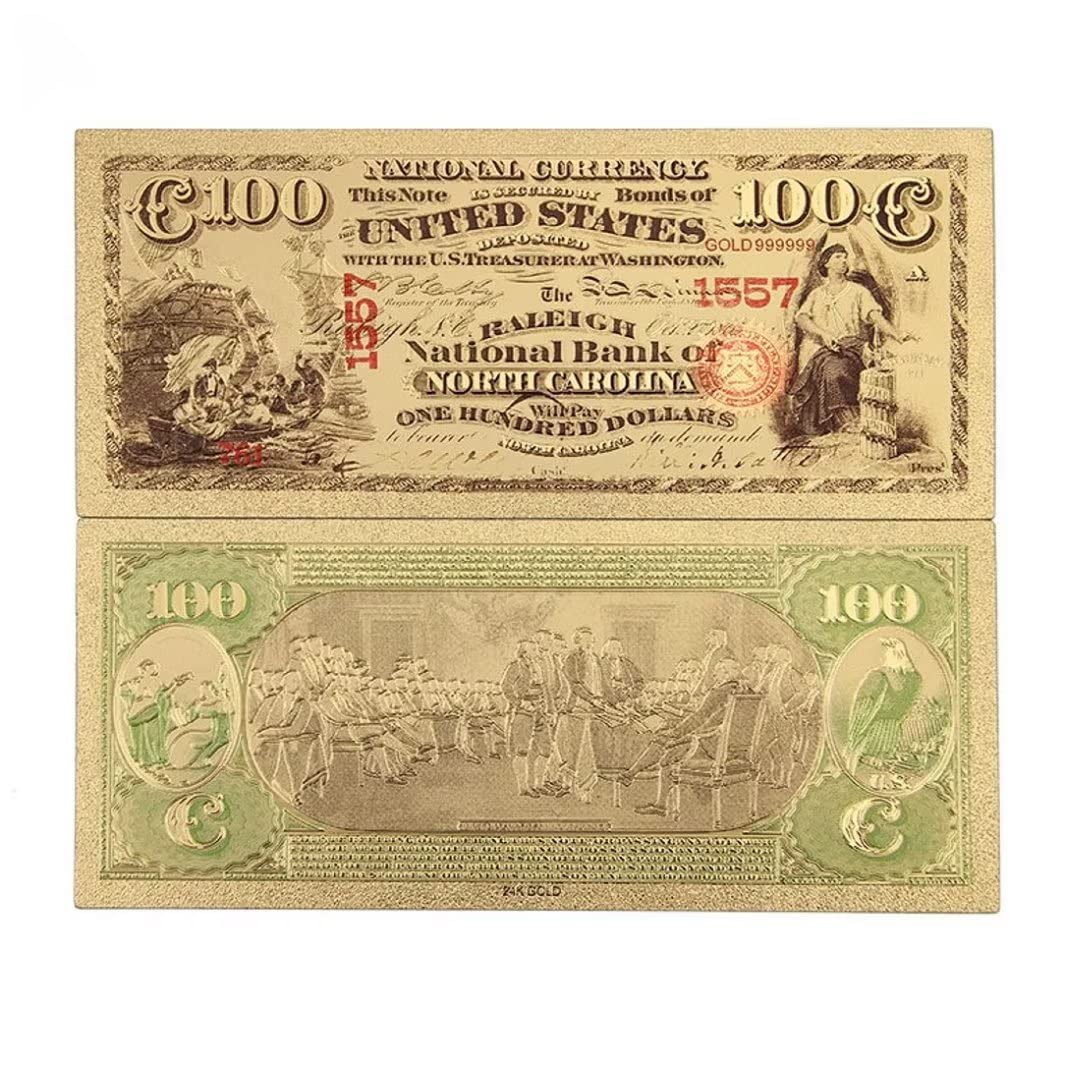 1875 Dollar Bills Gold, 24k Gold Plated 1 2 5 20 50 100 1000 USD Dollar Gold Foil Dollar