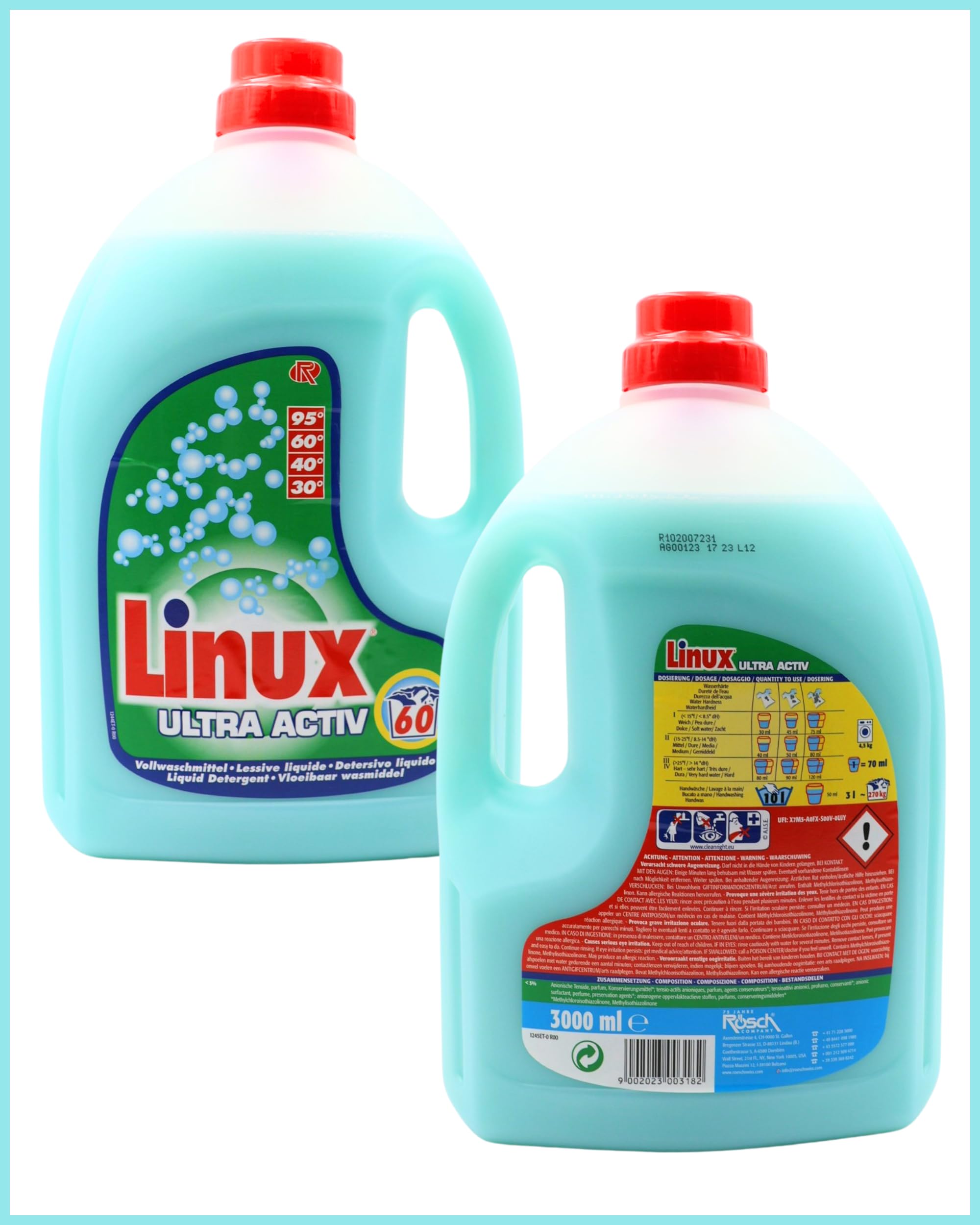 Linux Ultra Activ Vollwaschmittel 360 WL | 6x3 Liter