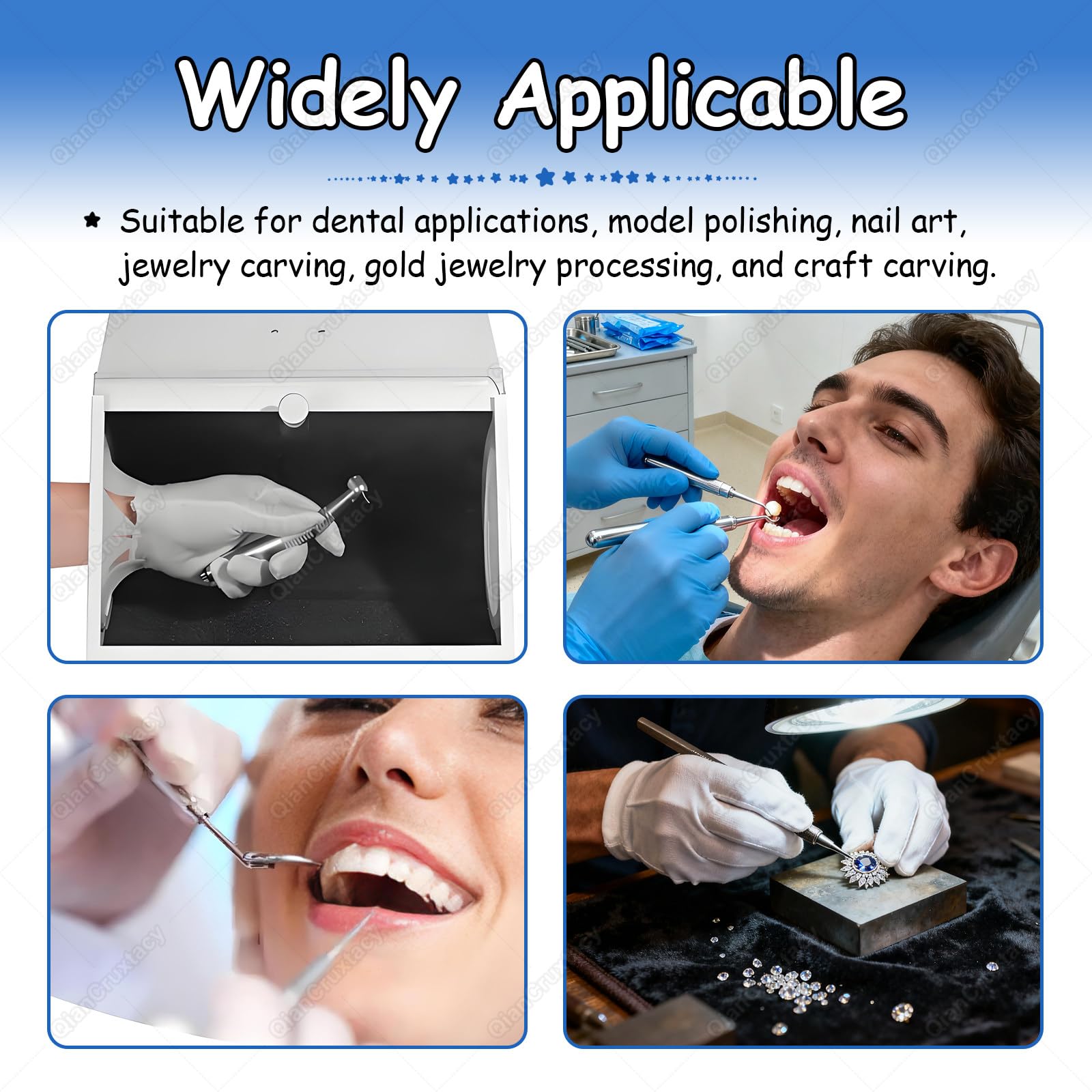 Dental Lab - Colector de polvo con deflector de vidrio templado, sistema de filtración dual para pulido, grabado y lapeado en laboratorios de manualidades y dentales