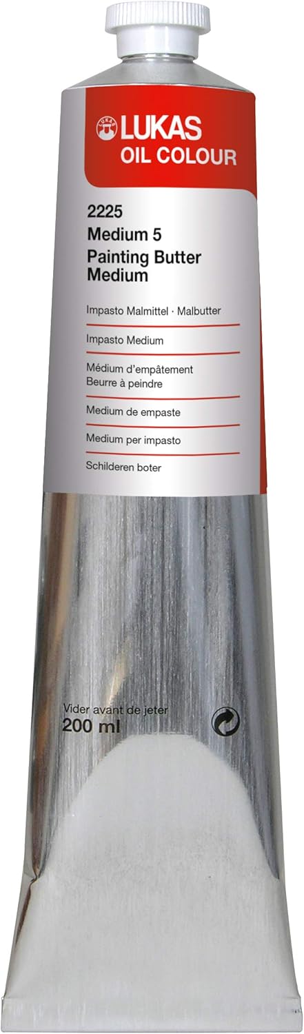 Lukas Artist Painting Butter - Professional, Fast Drying Oil Paint Medium - Perfect For Impasto and Palette Knife Painting - 200 ml Tube