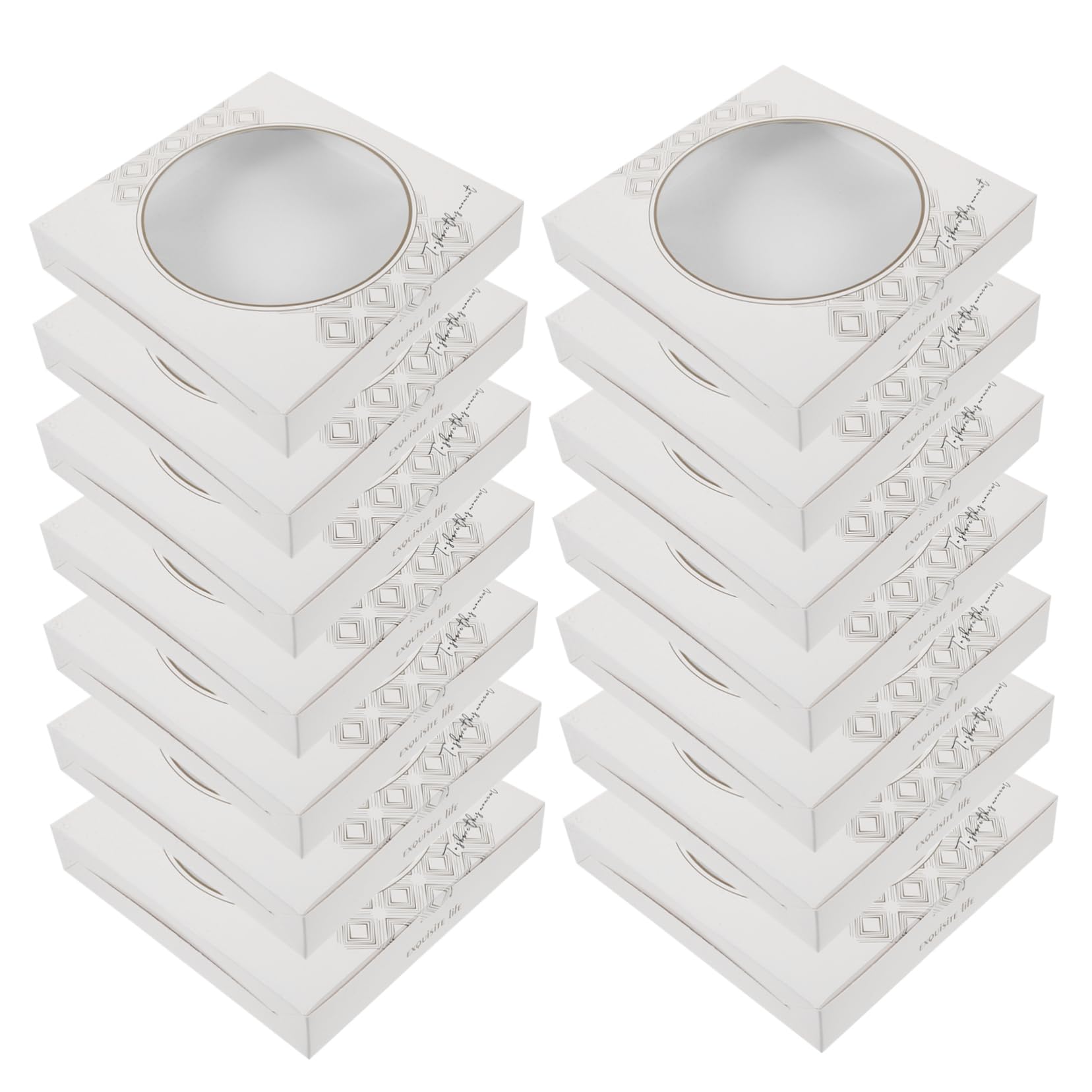 MUCKLILY 1set Pizza Box Pizza Container Pizza Take Out Containers Pizza Wrapping Case Pizza Wrapping Boxes Party Favor Boxes Paper Boxes Paper Pizza Trays Pizza Holder White Card 20pcs