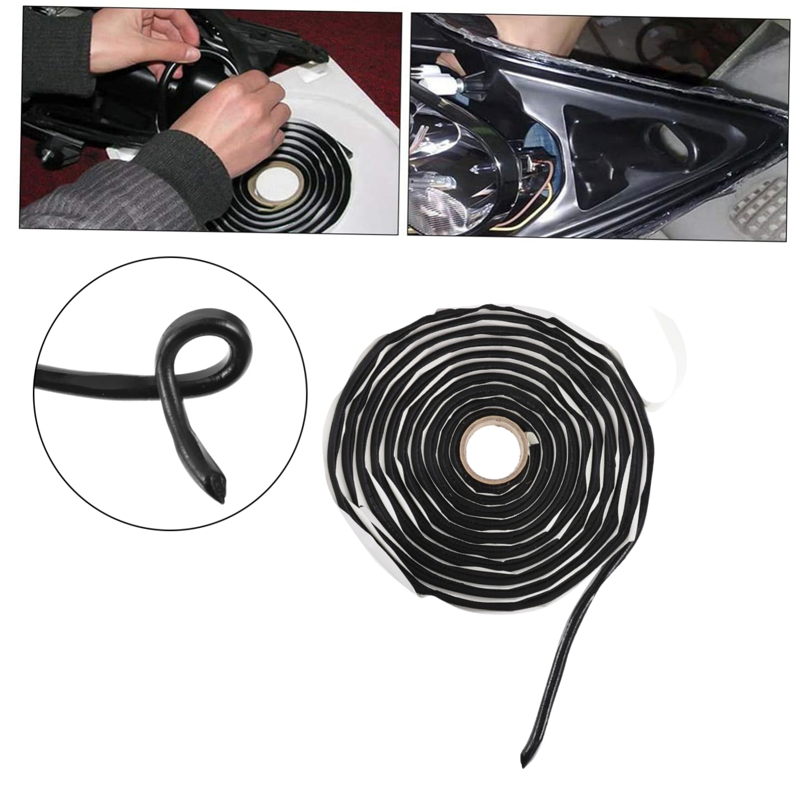 Gatuida 2 Pièces Mastic Ruban Adhésif Décoratif Garniture De Voiture Protecteur En Caoutchouc De Porte De Voiture Garniture De Porte Automatique Corde D'étanchéité Phoque Caoutchouc Butyle