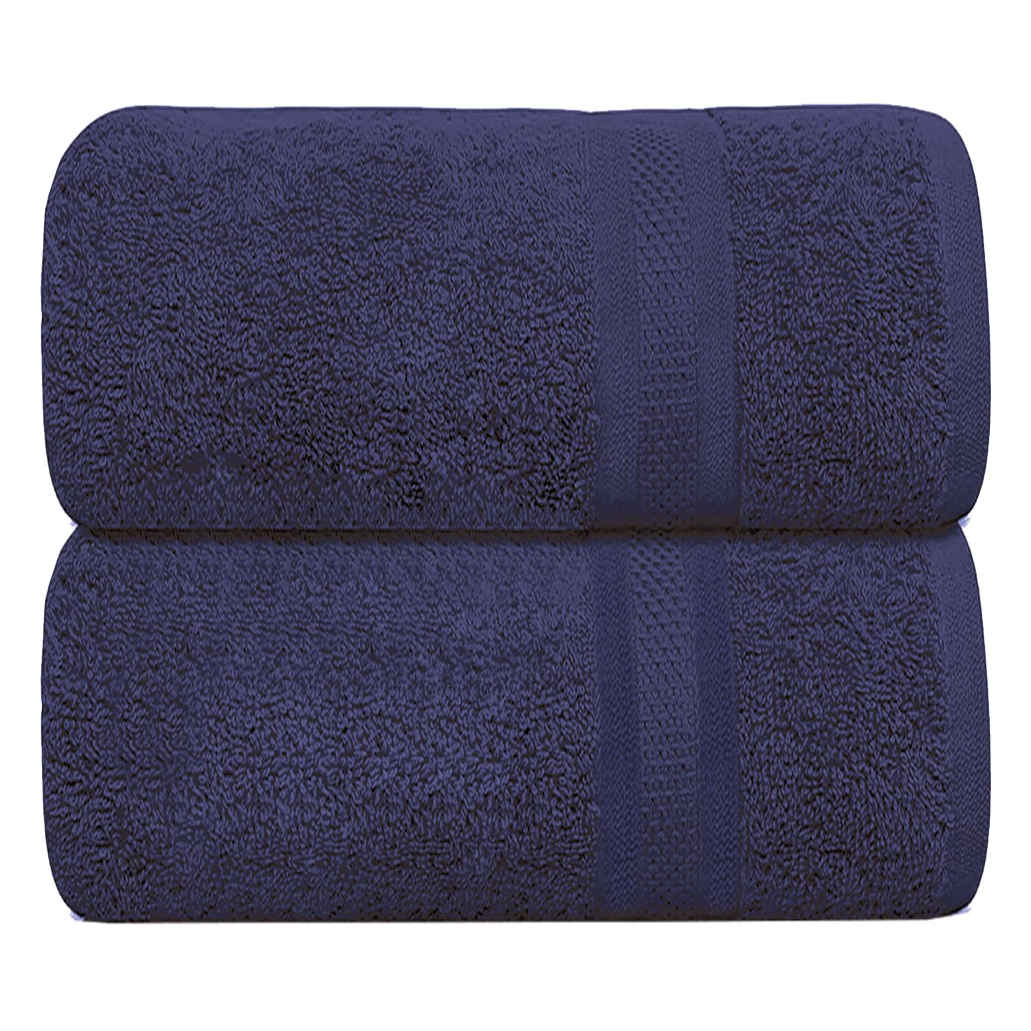 Hieftan Towels Bath Sheet Set – 100% Cotton Pack of 2 Jumbo Extra Large Bath Sheets Towel 600gsm Highly Absorbent Rapid Dry Super Sheets for Bathroom 180 X 90 cm (Navy)