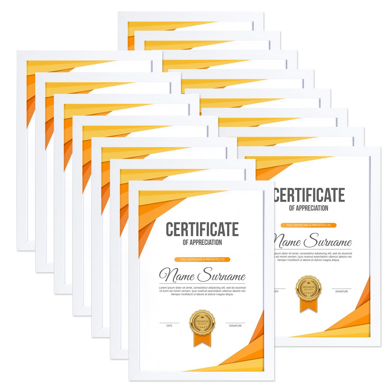 Vasemouh A4 Frames 15 Pack, Versatile 8x6 Photo Frames with Mat, MDF Wood A4 Picture Frame White for Certificates Wall Mounted or Tabletop Display — image 1