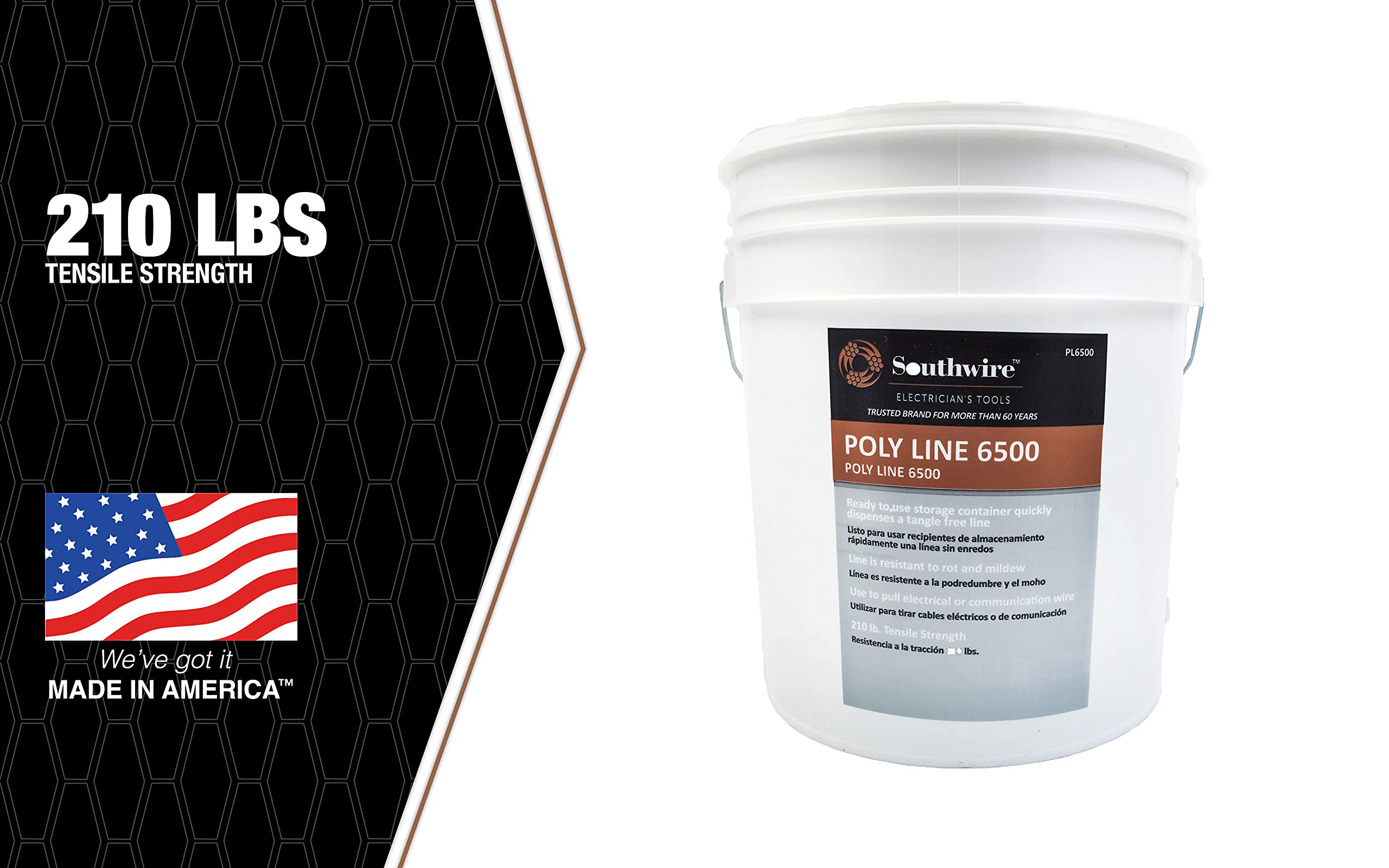 Southwire herramientas y equipo pl6500 210 libras de resistencia Pesca Línea Pull 6,500-feet