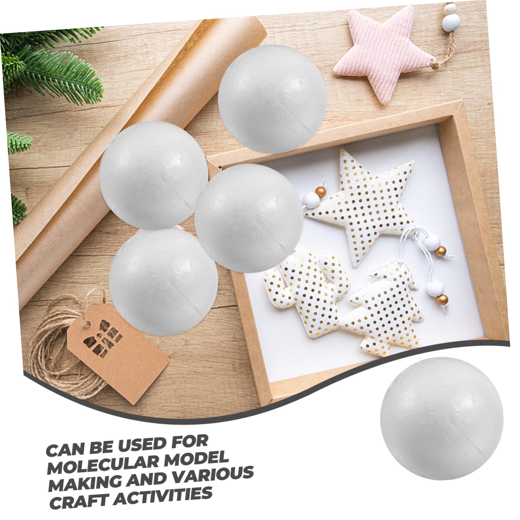 Homoyoyo 100 Bolas Redondas de Poliestireno de Espuma para Manualidades, Pintables y Lijables, Ideales para Decoración de Árboles de Navidad y Proyectos Escolares