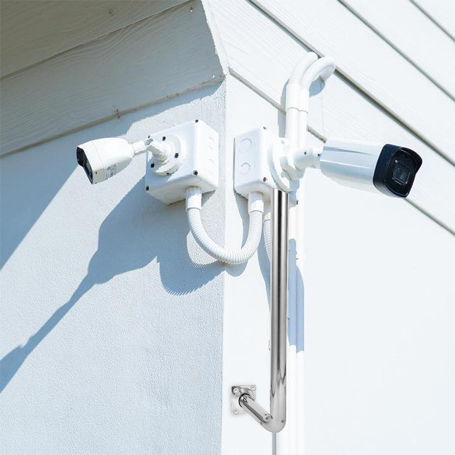 2piezas Soporte de Haz Infrarrojo para Montaje Poste de Cámara de Seguridad de Acero Inoxidable Soporte de Inalámbrica para Pared y Montaje de Tubo