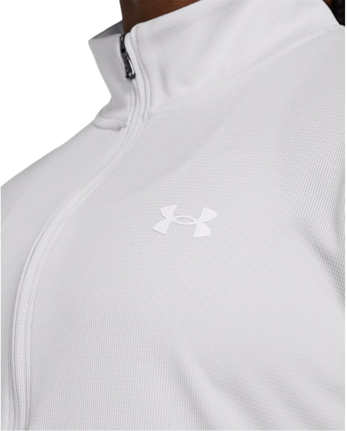 Under Armour Women's Standard Tech Textured 1/2 Zip, Halo Gray/White - Image 4