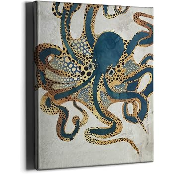 Amazon Com Mermaid And Octopus Wall Art Decor 3 Piece Set Gold Foil Home Nautical Bathroom Beach Ocean Posters Prints 8x10 In Posters Prints