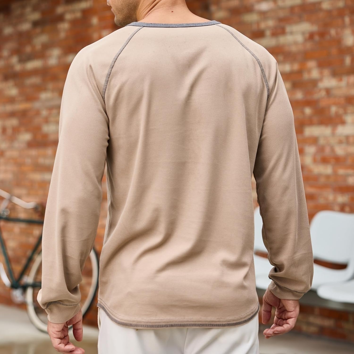 Men's Henley Shirt Long Sleeve Soft Stretch Button T-Shirt Casual Stylish Henley Pullover Shirts - Image 5