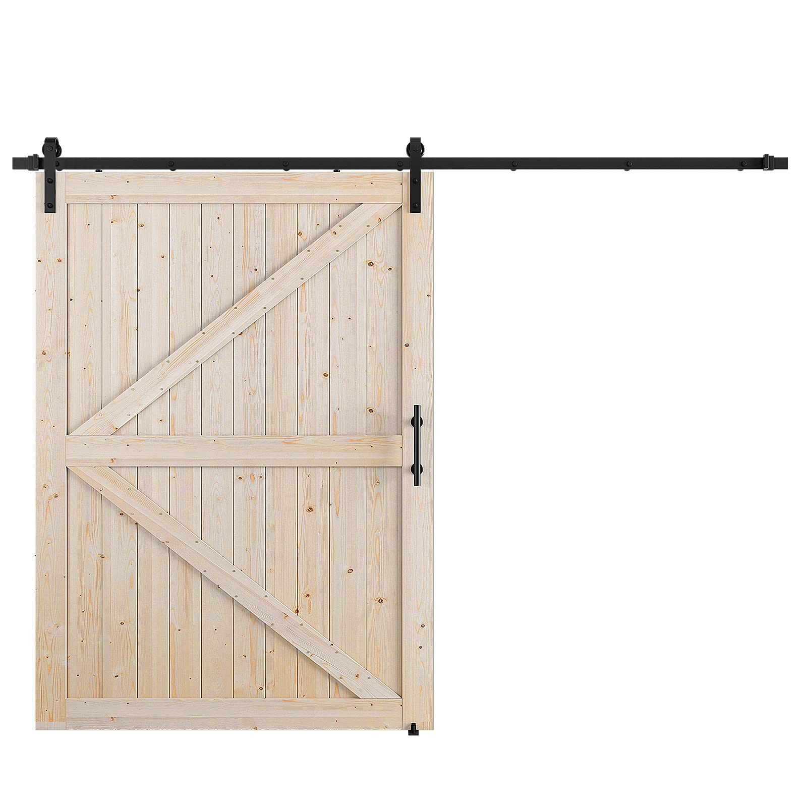 Buy GOLDENPOLEY 48'' x 84'' Sliding Barn Door with 8 FT Barn Door