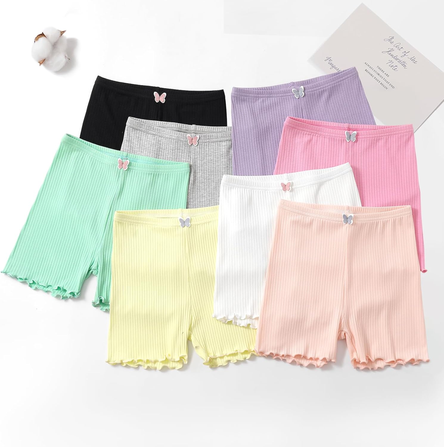 8 Pack Girls Shorts Toddler Biker Shorts Girl Under Dress Shorts Cartwheel Shorts Kids Safety Shorts - Image 2