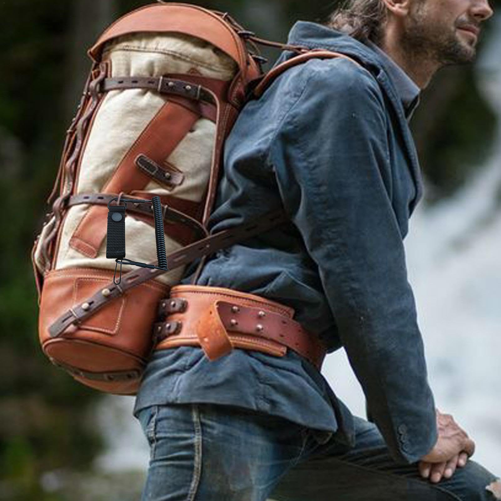 Porte-clés Rétractable Avec Corde élastique - Longueur Ressort 11 Cm, Pour Camping, Randonnée, Extérieur