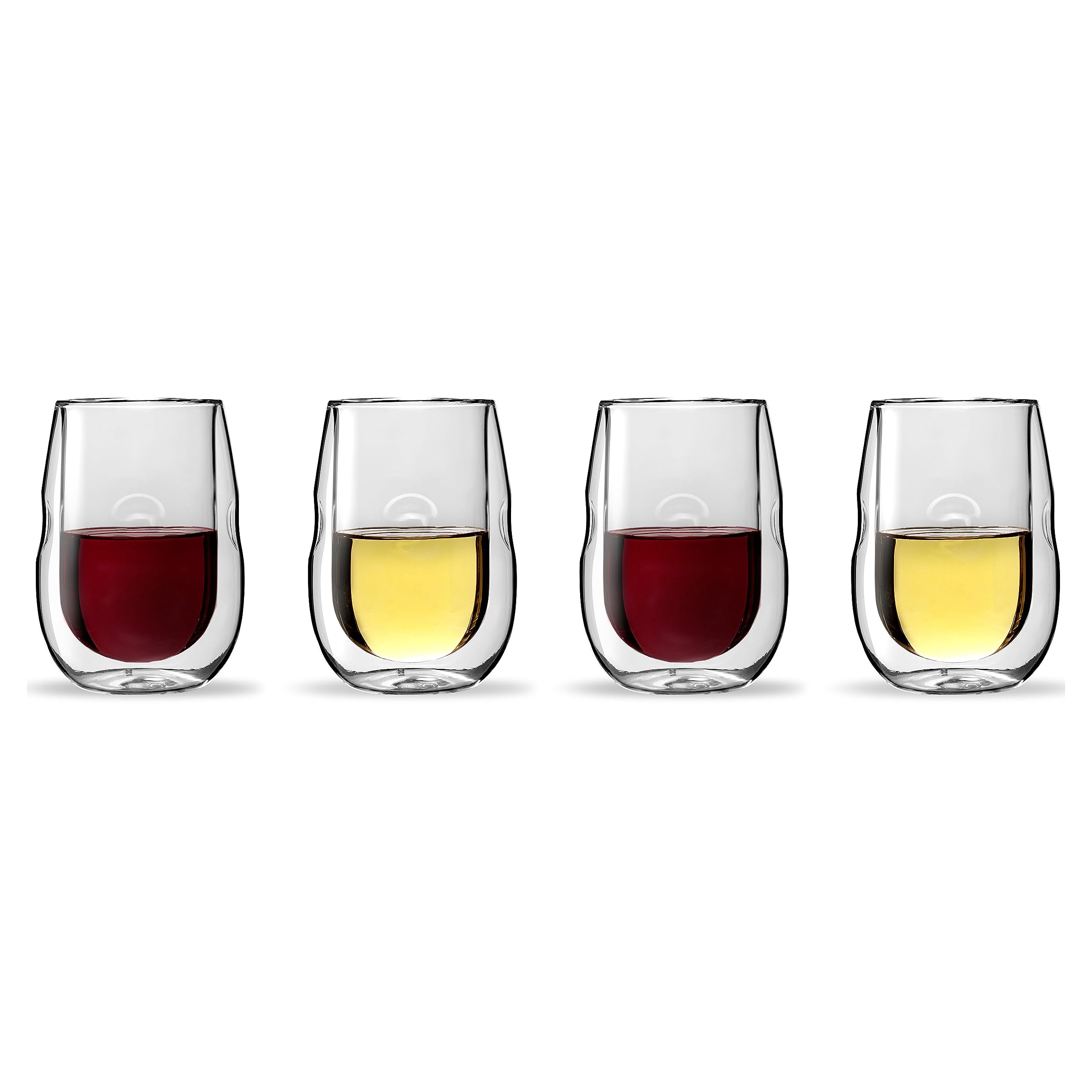 Ozeri Moderna Artisan Serie doppelwandige isolierte Weingläser - Set mit 4 Wein- und Getränkegläsern
