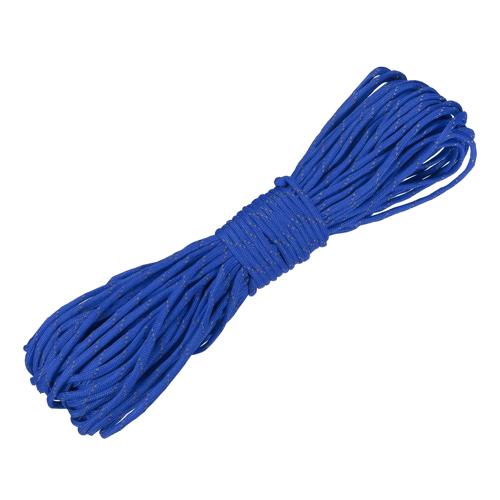 YELARXI Reflective Paracord Rope, Fluorescent Paracord Rope 7 Strand Guyline Camping Parachute Cord, 4 mm 98 ft Fit for Camping Hiking Fishing Tent Outdoor DIY Projects (Sapphire Blue)