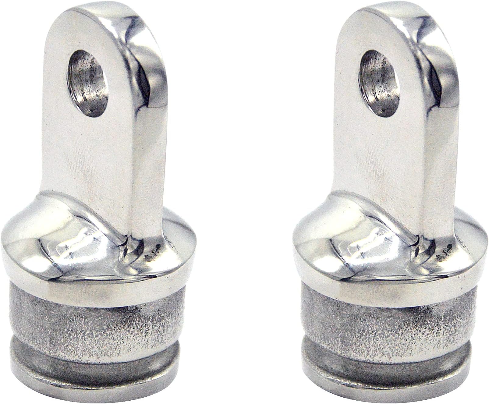 Amadget 2PCS Stainless Steel Boat Bimini Top Fitting Round Inside Eye End Hardware for O.D.1”Tube