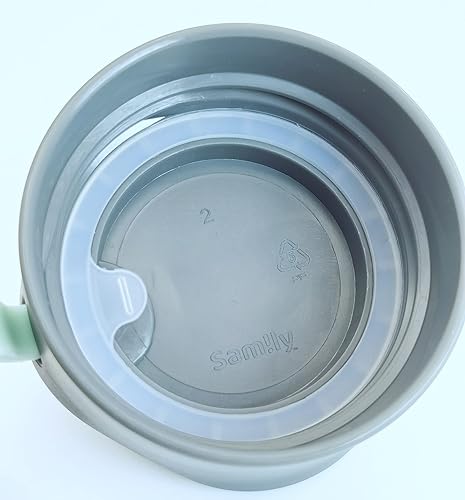 Miniatura 6 de Botella de vidrio recubierta de silicona de 13 oz12.8 fl oz con tapa gris a prueba de fugas, botella de agua pequeña, bonita y linda (botella rosa)