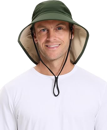 Solbari Unisex Trekker Sun Hat UPF 50+, Legionnaire Style Neck Coverage, Lightweight & Adjustable Fit for Hiking & Travel