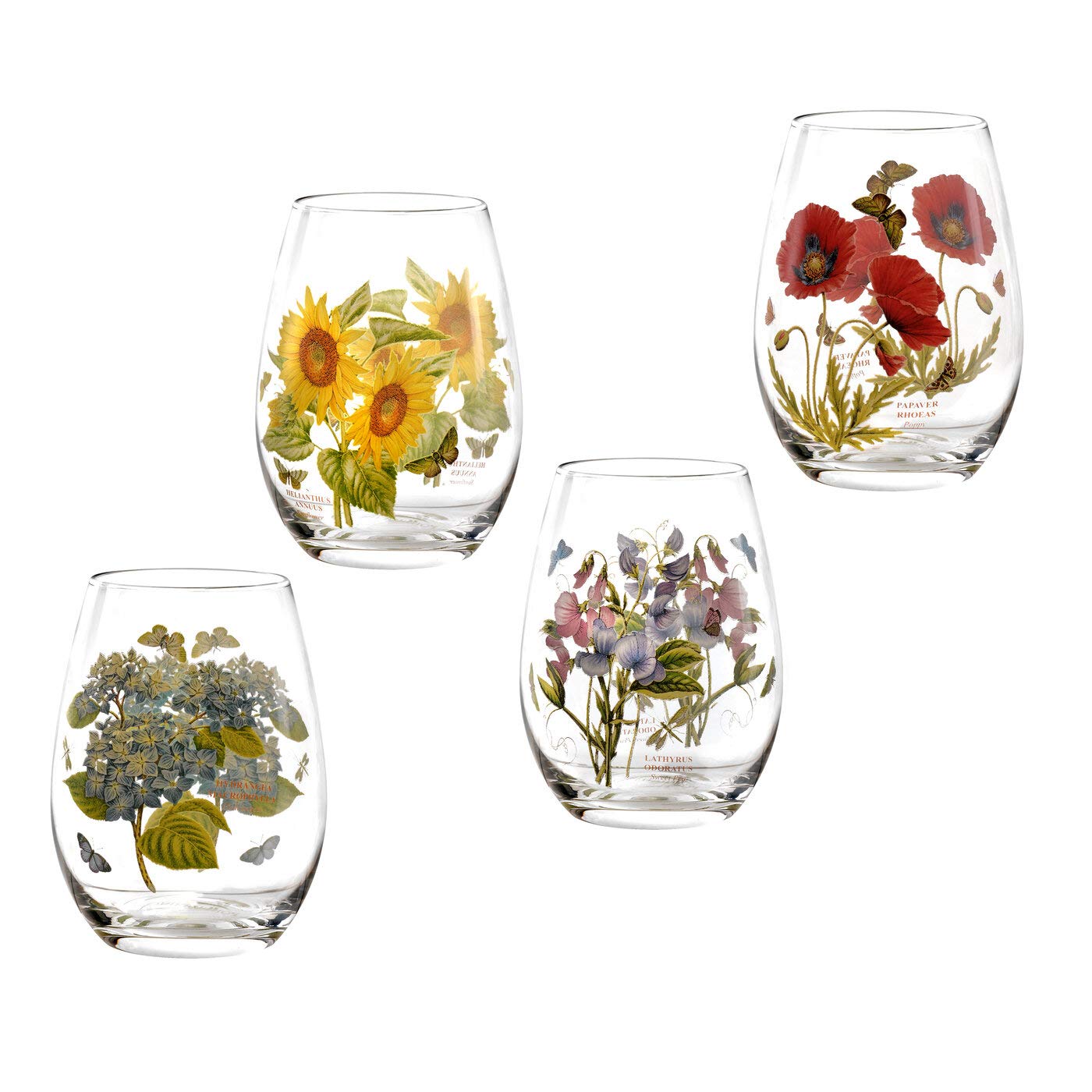 Portmeirion Botanic Garden Weinglas ohne Stiel, 540 ml, 4 Stück