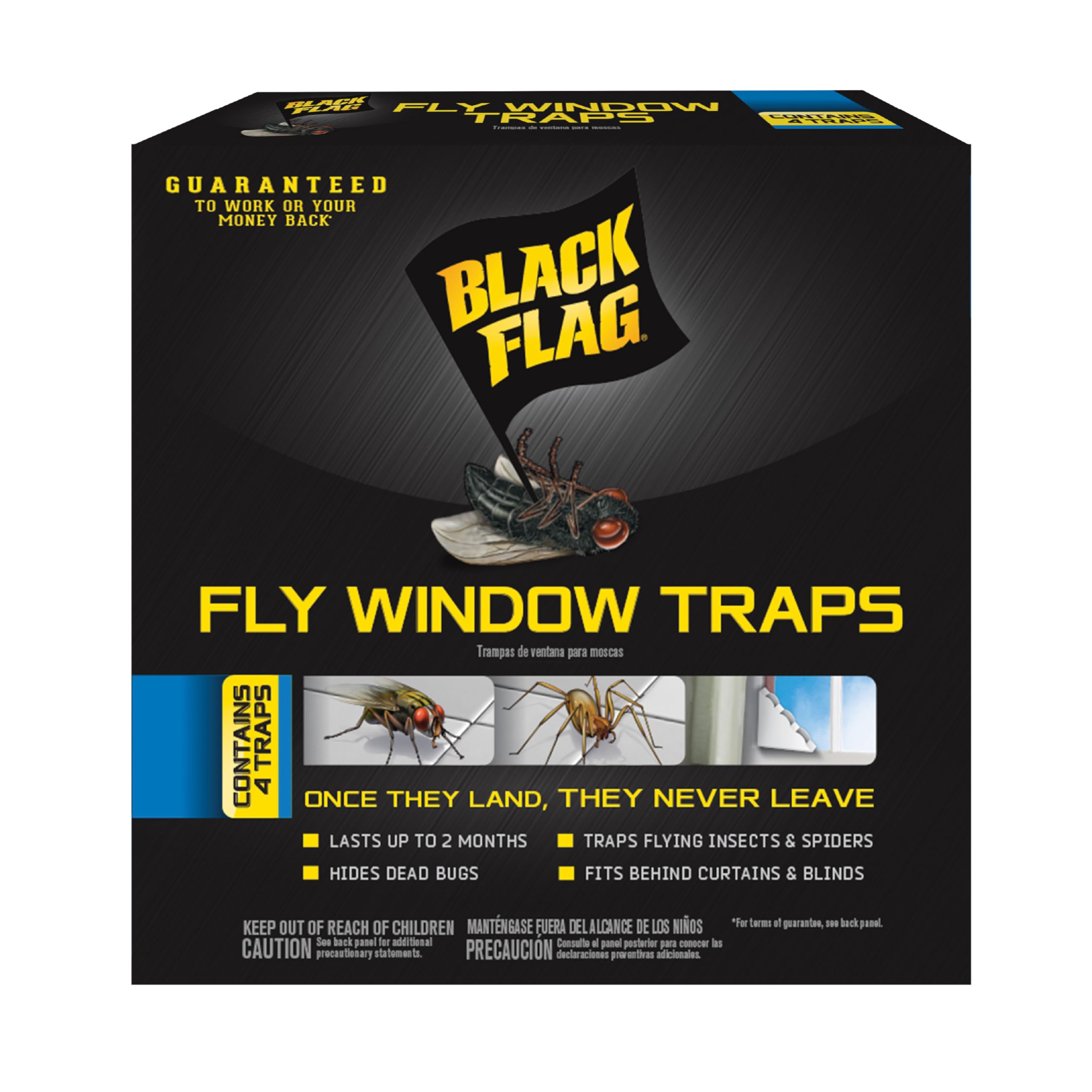 Piège fly fenêtre Black Flag anti mouche moucheron intérieur pack 12