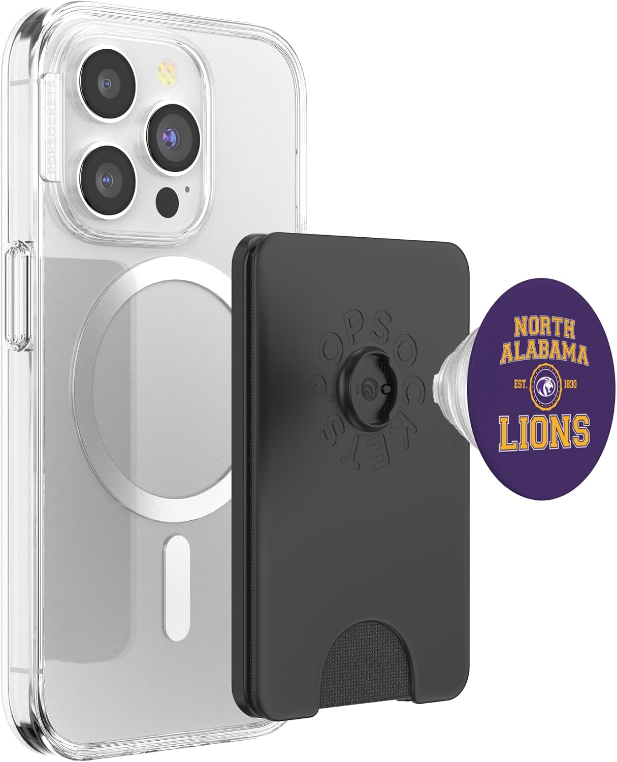 North Alabama Lions | Official NCAA University | NAFPUNAL02 PopSockets PopWallet for MagSafe