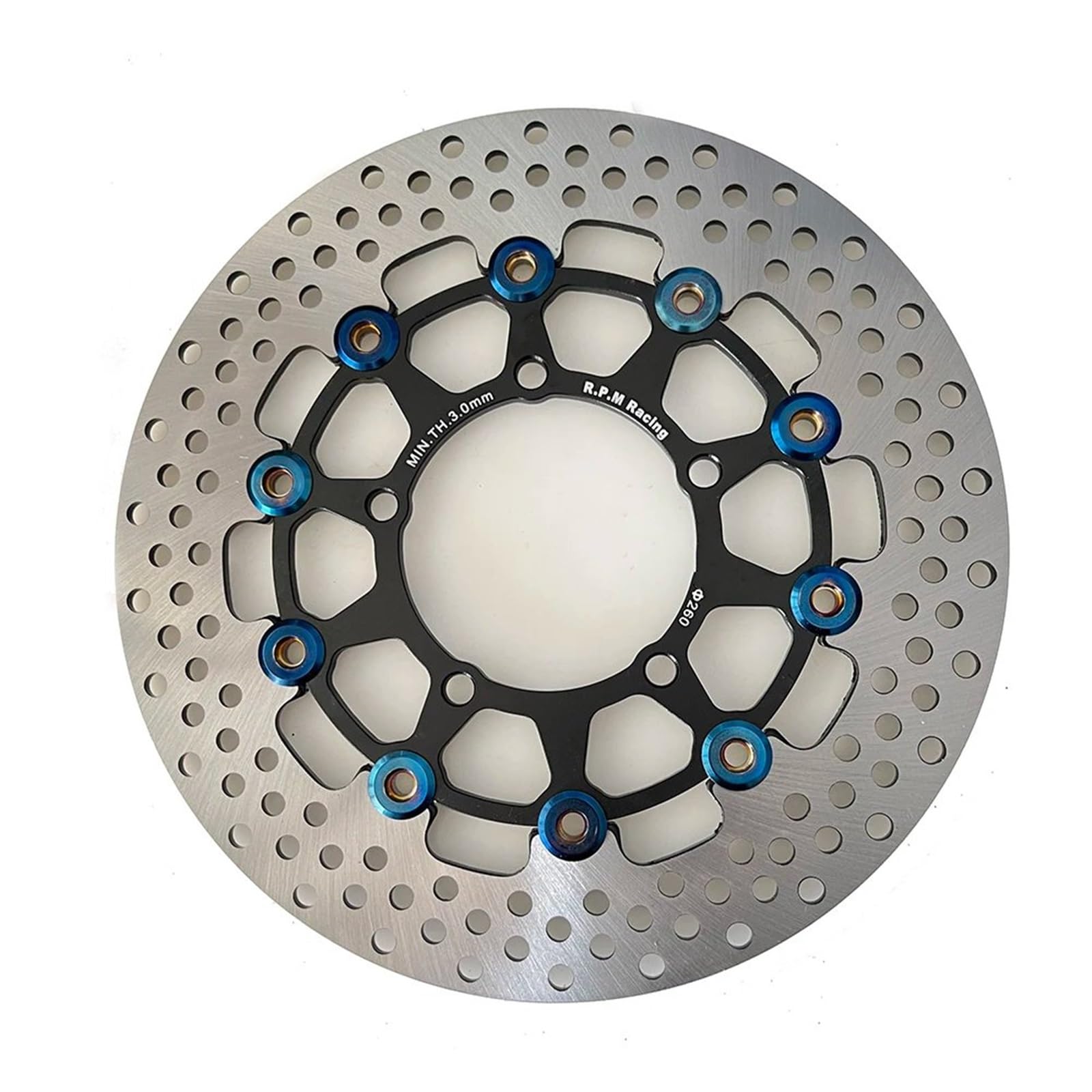 Pastillas De Freno Disco Flotante Aleación Aluminio Para Trasero Motocicleta 260 Mm Enfriamiento Rápido Universales Disco Freno Moto(260mm Black)