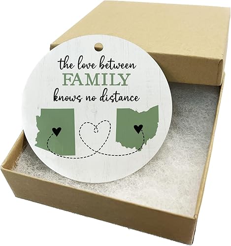 Miniatura 5 de Two State Long Distance Family Ornament  State to State Christmas Gift  Personalized Christmas Ornament  Moving Away Gift  Mothers Day