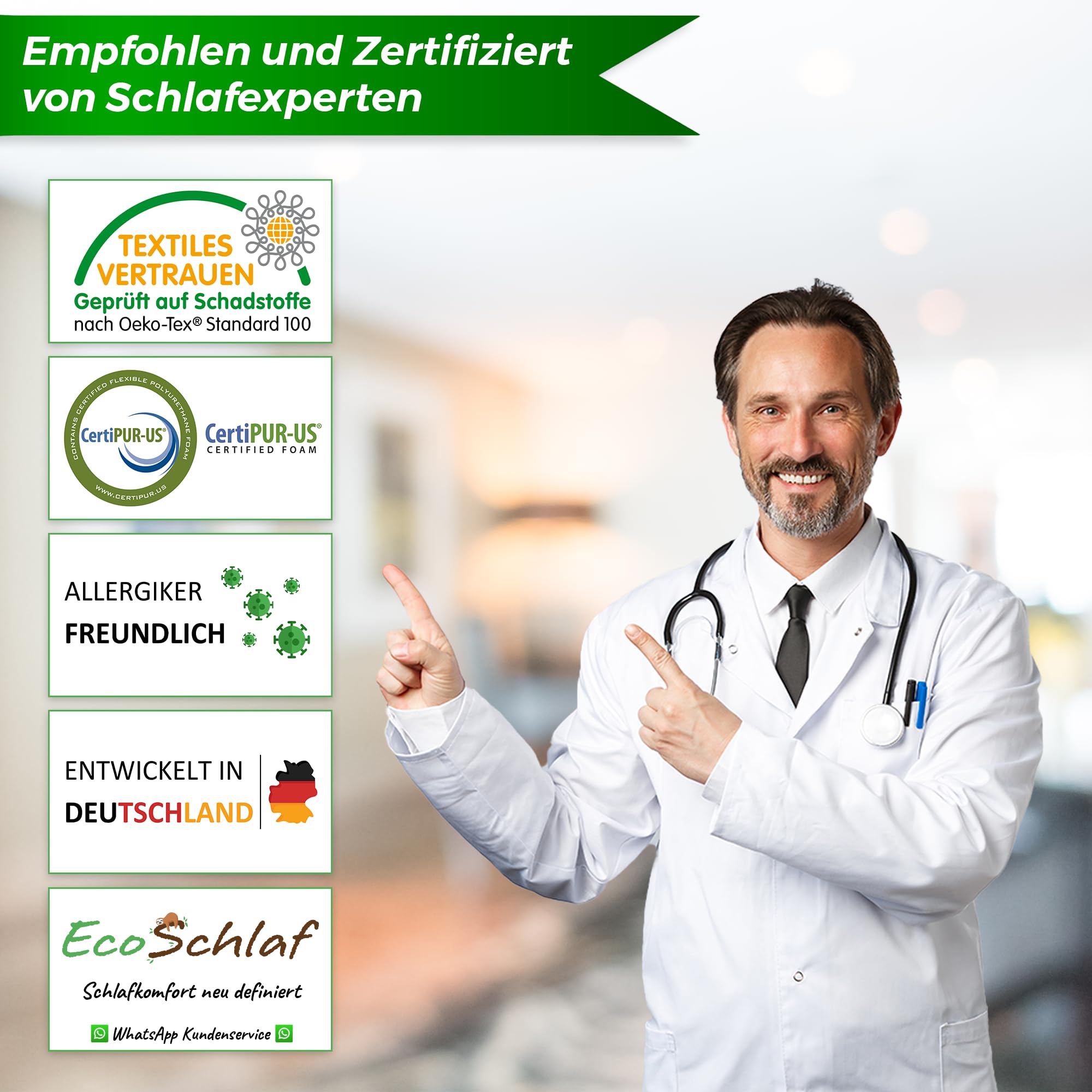 Orthopädisches Kissen Premium Nackenstützkissen – Zertifiziert – Seitenschläferkissen Nackenkissen aus Soft Memory Foam – Ergonomisches Kopfkissen Nackenschmerzen Antischnarchkissen (Weiß)