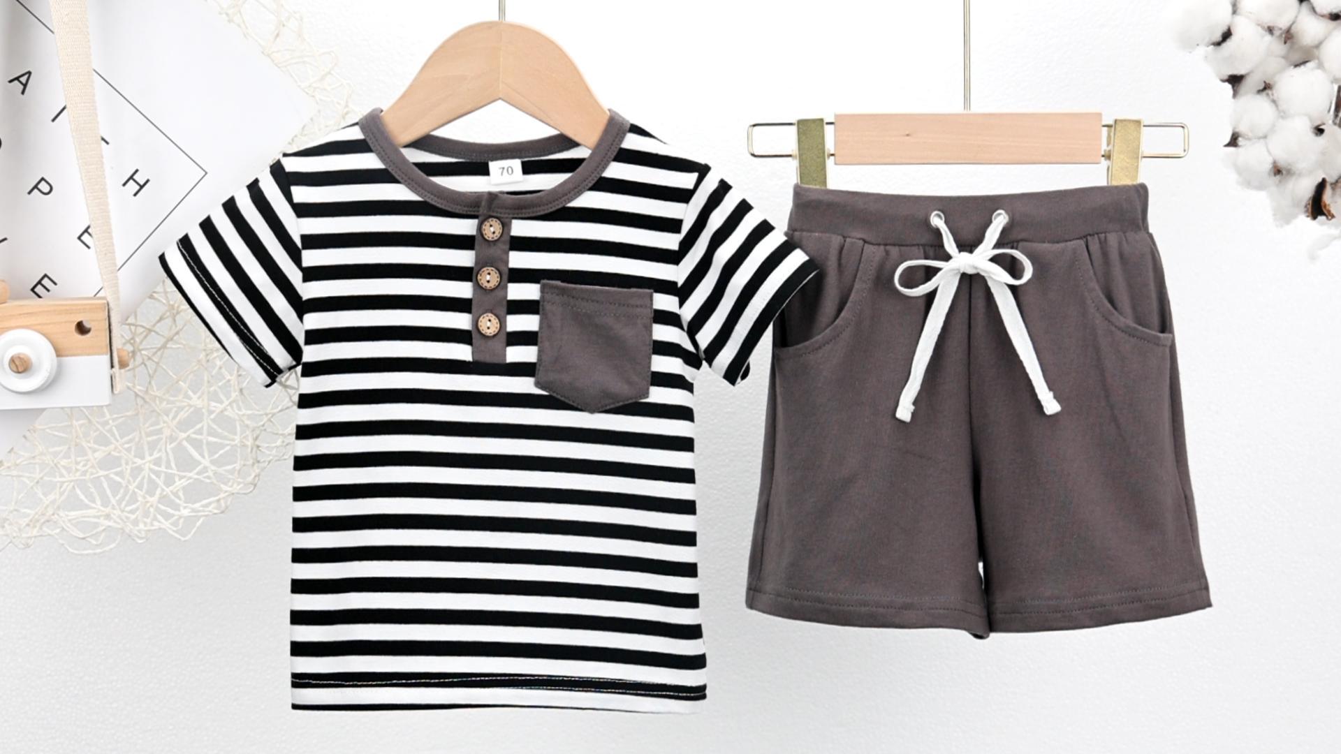 Boys Summer Clothes Toddler Boy Outfits Striped Shorts Set on Amazon Live