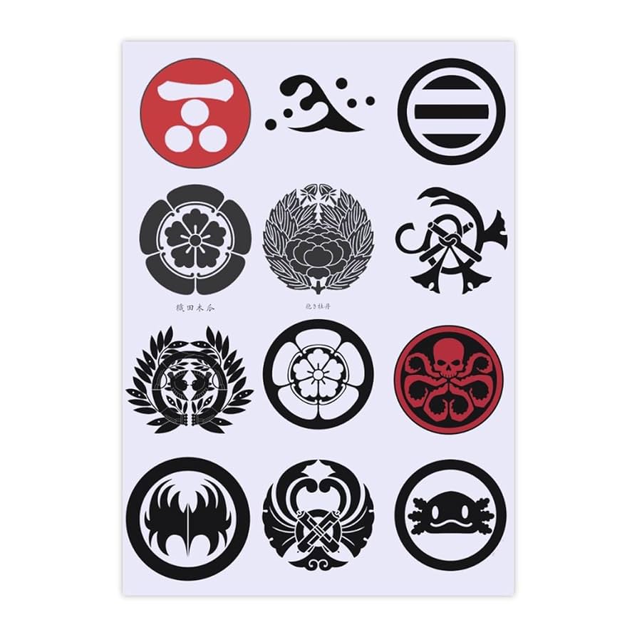 日本軍　軍刀柄家紋入り　ほか小物一括セット Amazon.co.jp: ステッカーセット 戦国武将 伊達政宗 家紋 中結び