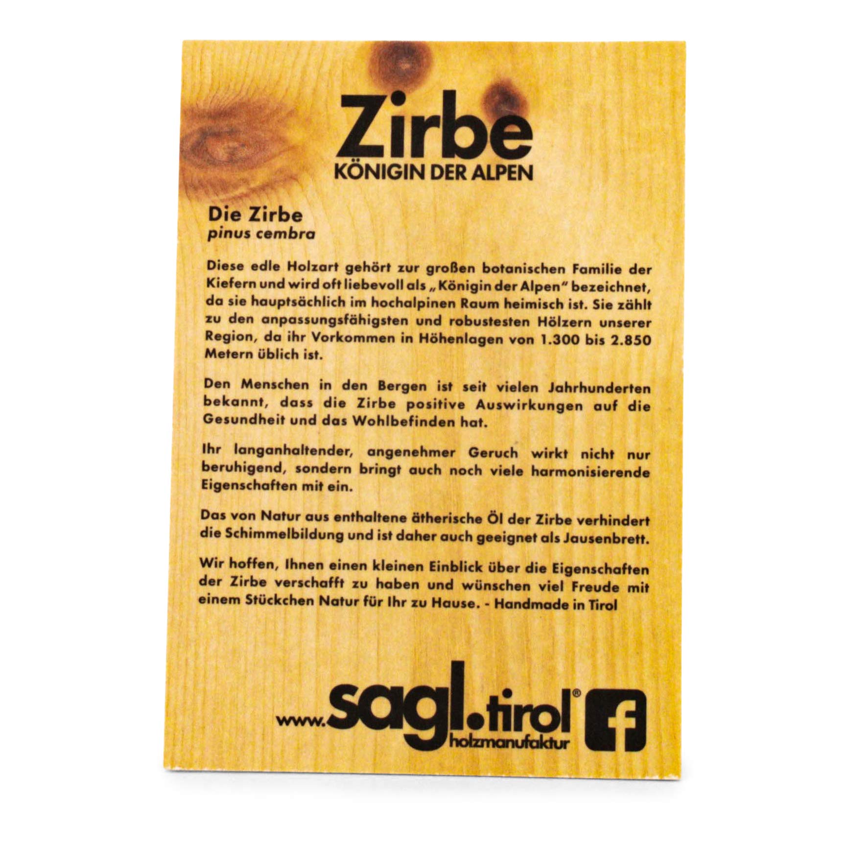 sagl.tirol Weihrauch Stövchen und Duftlampe aus Zirben Holz-höhenverstellbar (Stövchen Heimat)