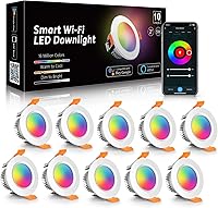 Vista 10 de LightingWill Iluminación LED empotrada de 2 pulgadas, Downlight LED inteligente WiFi, luz de techo de 5W compatible con Alexa/Google Assistant, RGB