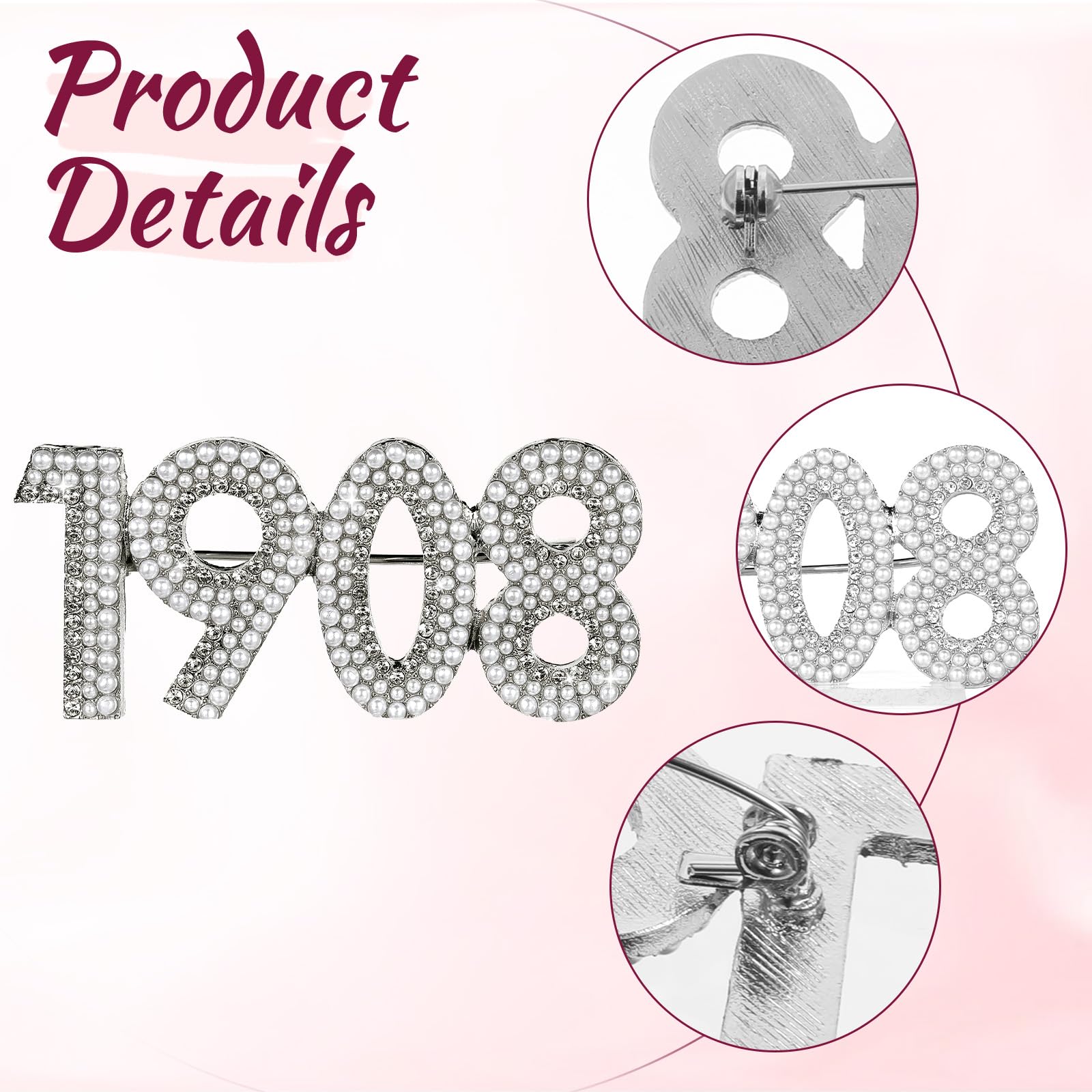 AKA White Pearl Brooch, AKA Sorority Gifts for Women, Alpha Kappa Alpha Paraphernalia Brooch, AKA Pins for Clothing