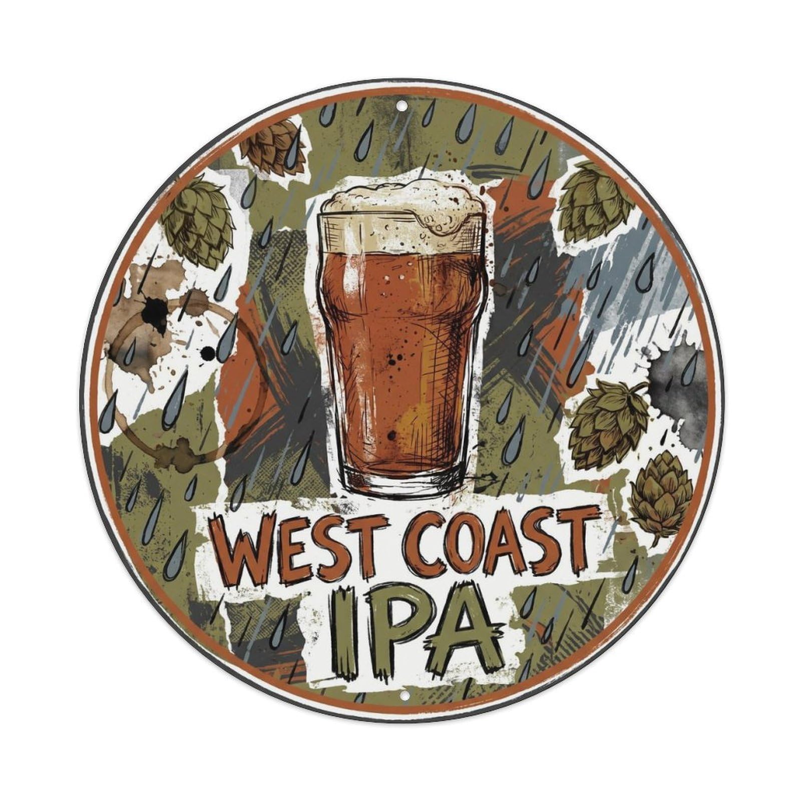 West Coast IPA Craft Beer Pub Culture Vintage Sour Brew Metal Tin Sign