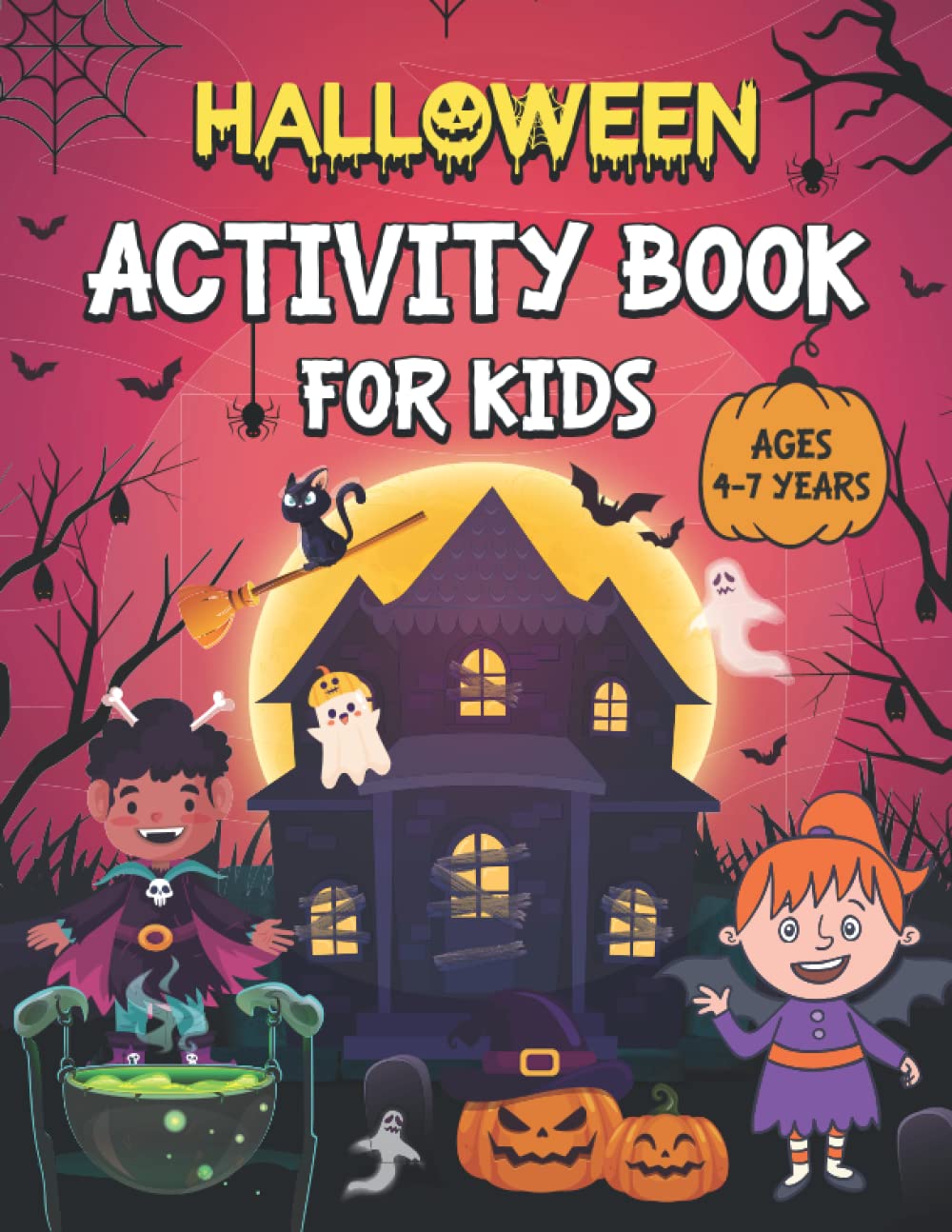 Halloween activity book for kids ages 4-7 years