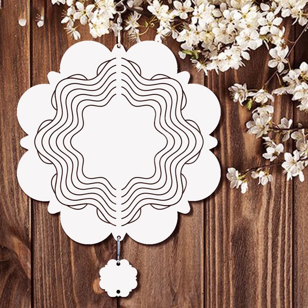 4 Stück Runde Sublimations-Windspiel-Rohlinge – 20,3 Cm, Aluminium, Weiß, DIY-personalisierbar Beidseitig