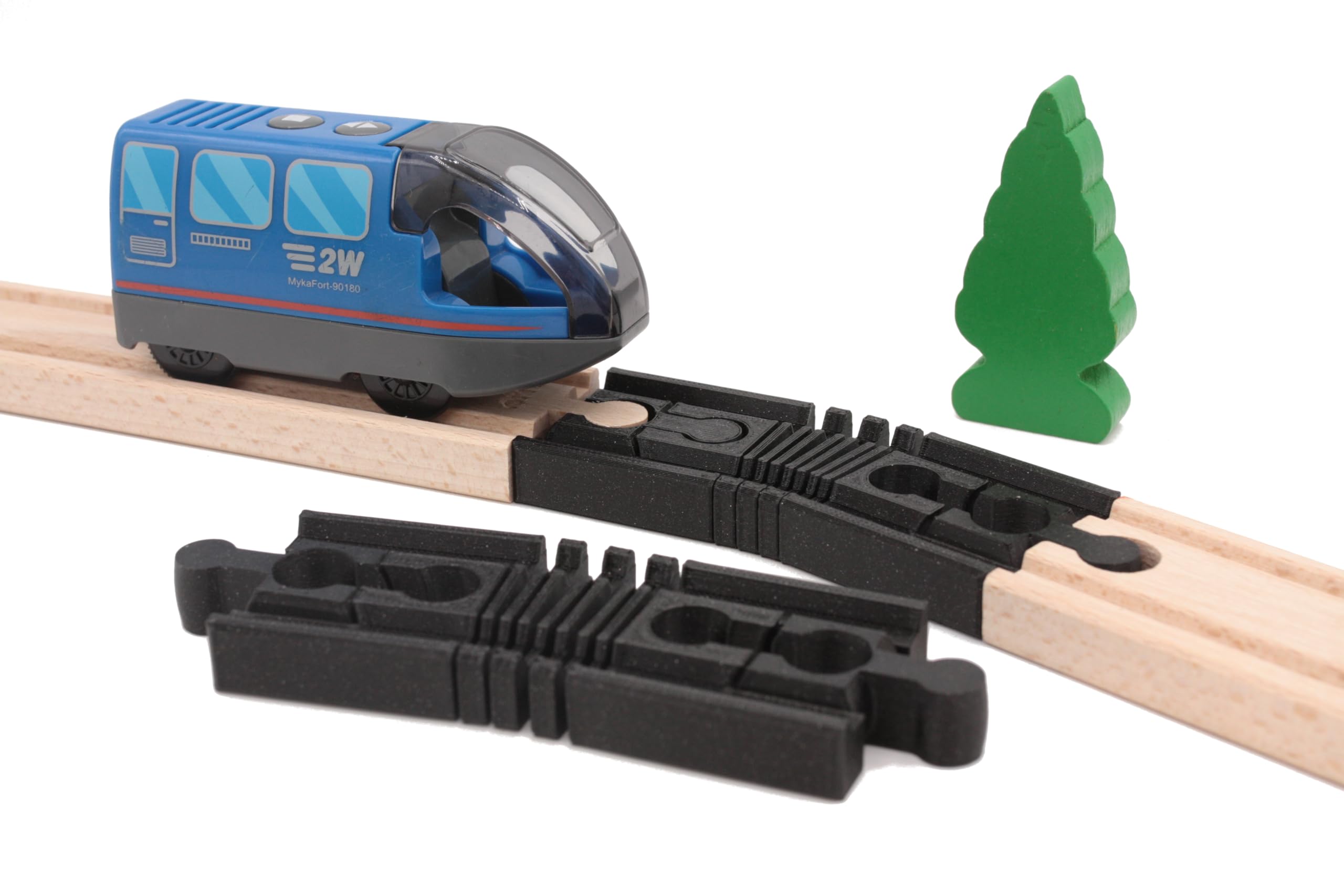 Locorico - 2 multifunctional rails for wooden train Brio compatible