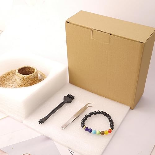 Miniatura 5 de Quemador de incienso 5 en 1, soporte para palitos de palo, incienso de cerámica hecho a mano, soporte para incienso para cenizas, bandeja de