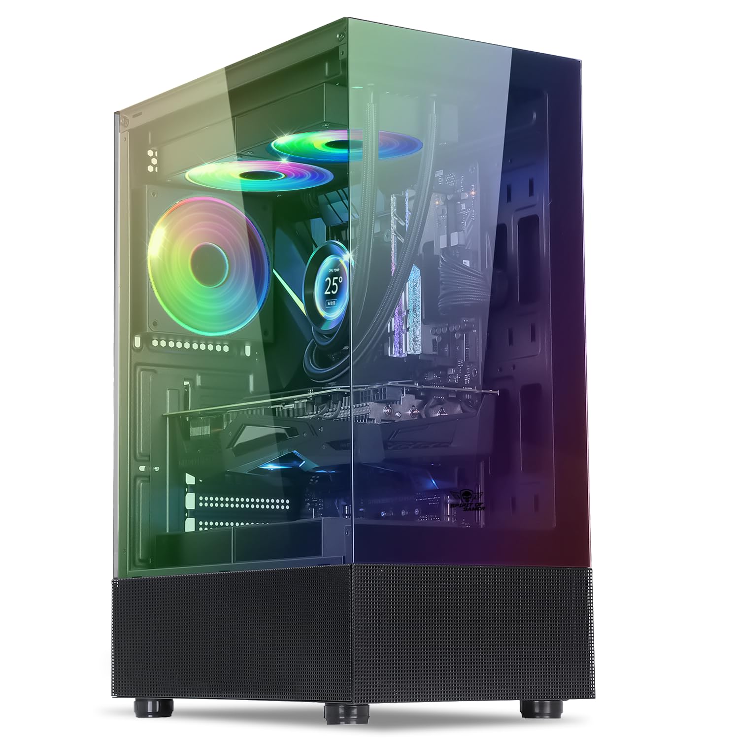 SPIRIT OF GAMER - Boitier PC Gamer RGB Ghost One - Façade et Paroi en Verre Trempé - 60 Modes de
