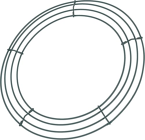 Miniatura 2 de Juego de 2 anillos de alambre para coronas de Navidad, Año Nuevo y Días de San Valentín, color verde de Sumind