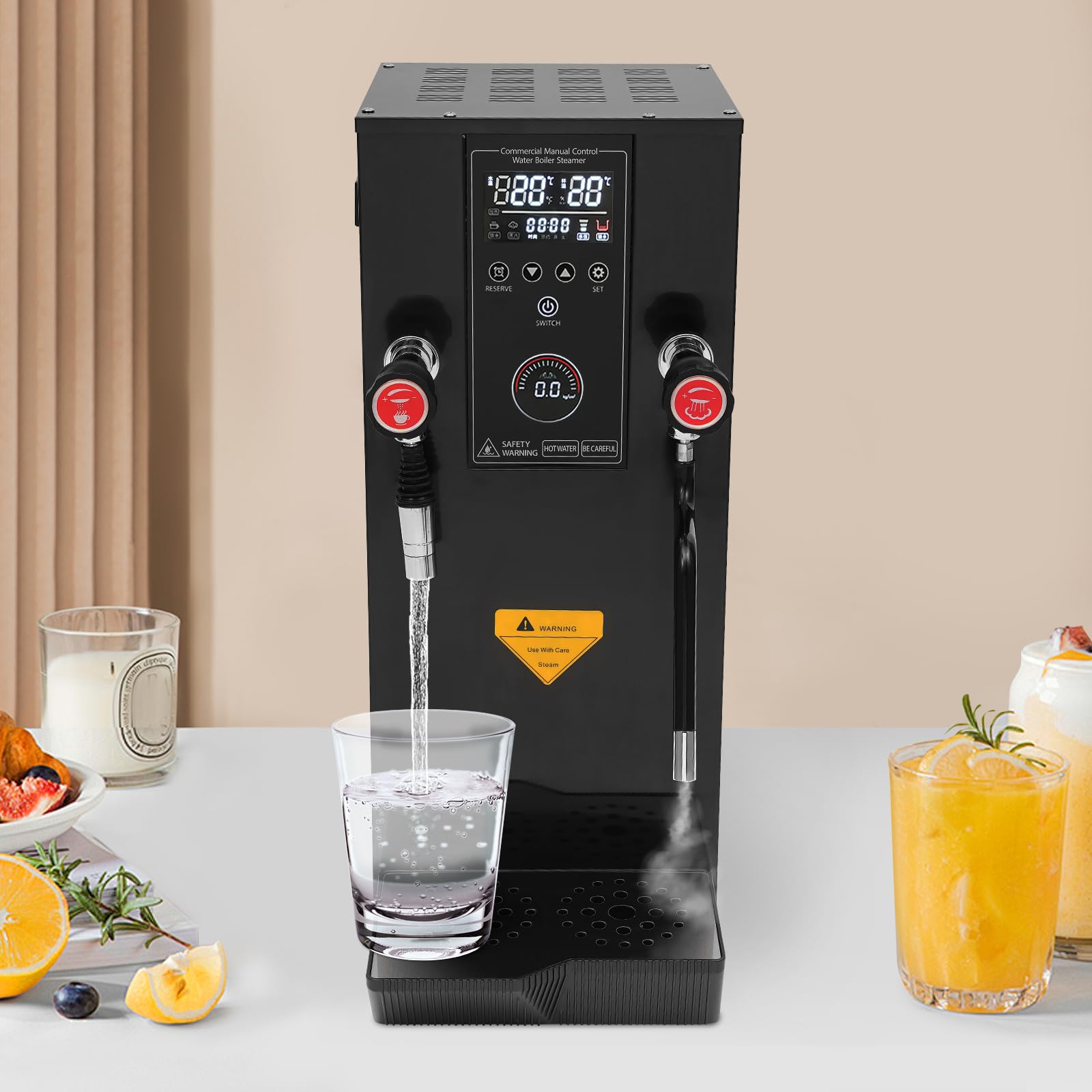 pijopang Step-Heating Commercial Hot Water Dispenser, Upgraded 20s Fast Ready Water Boiler Machine Large Capacity 12 L/3.2 Gal for Tea Boba Tea Milk Tea Restaurant Hotel