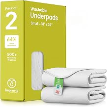IMPROVIA Washable Underpads, Heavy Absorbency Reusable Incontinence Pads for Kids, Adults, Elderly, and Pets, Waterproof Protection Floor Blue, 34"x36" Pack of 2 White, 18"x24"