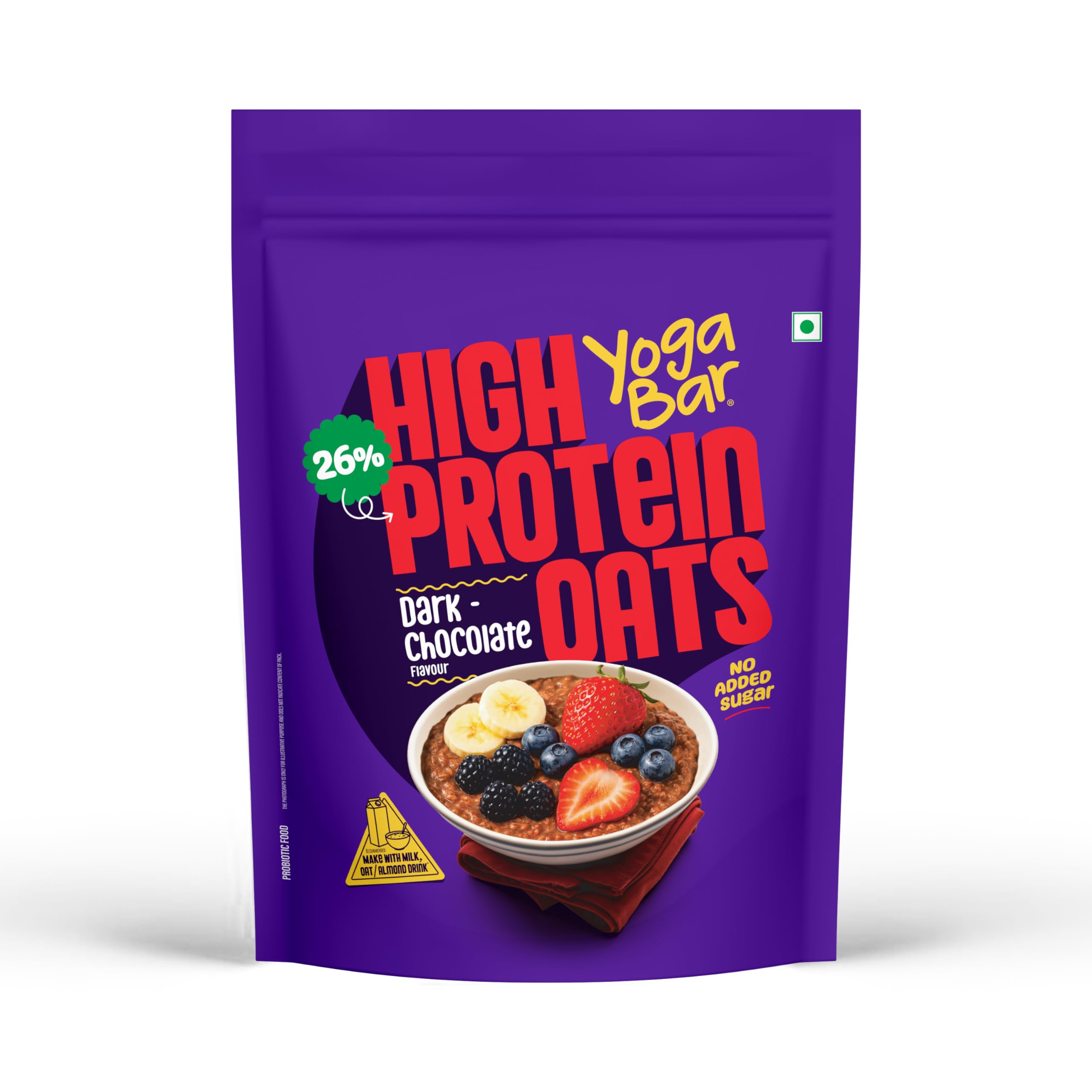 Yogabar 26g High Protein Oats 250 g, Pack of 1, Dark Chocolate - Breakfast Cereal with Wholegrains, 26% Protein & No added sugar-picture-21