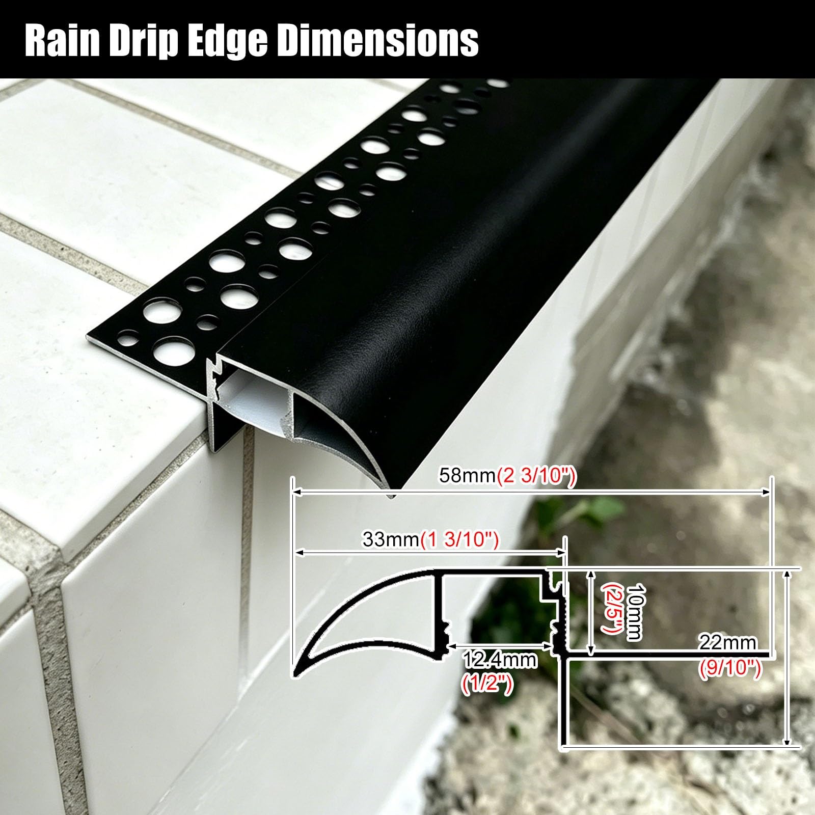 Deflector De Lluvia Y Borde De Goteo Resistente A La Intemperie para Protección De Exteriores; Protector contra El Goteo para Ventanas (58 Mm De