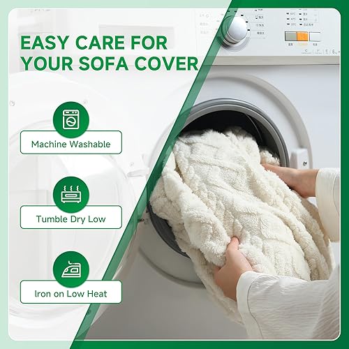 Miniatura 4 de Fundas de cojín para sofá, funda de sofá de vellón súper suave y grueso, funda elástica para sofá seccional, lavable, apta para mascotas,