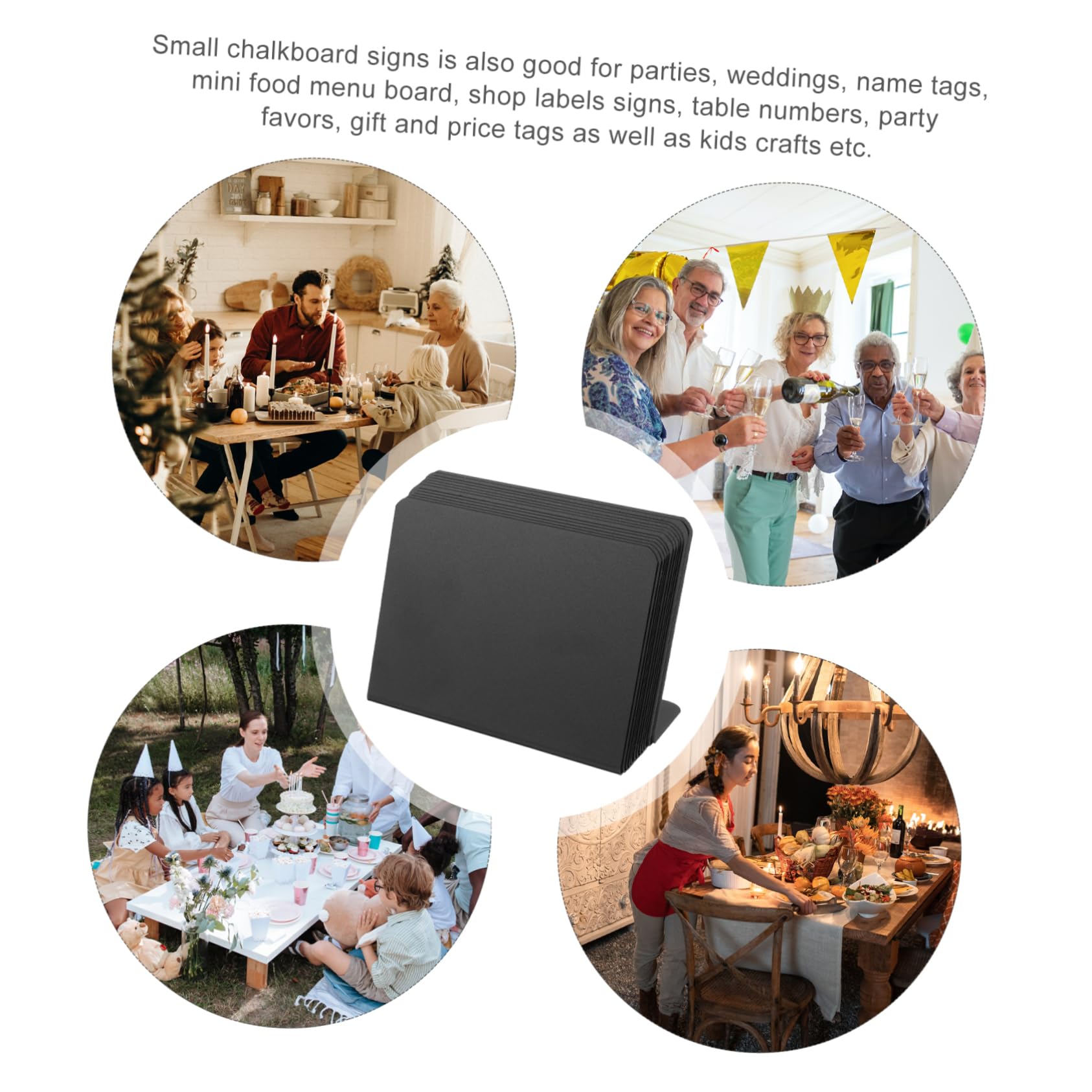120pièces Mini Tableau Craie Avec Support Panneaux Effaçables Pour Écrire Idéaux Pour Buffets Et Décoration De Fête