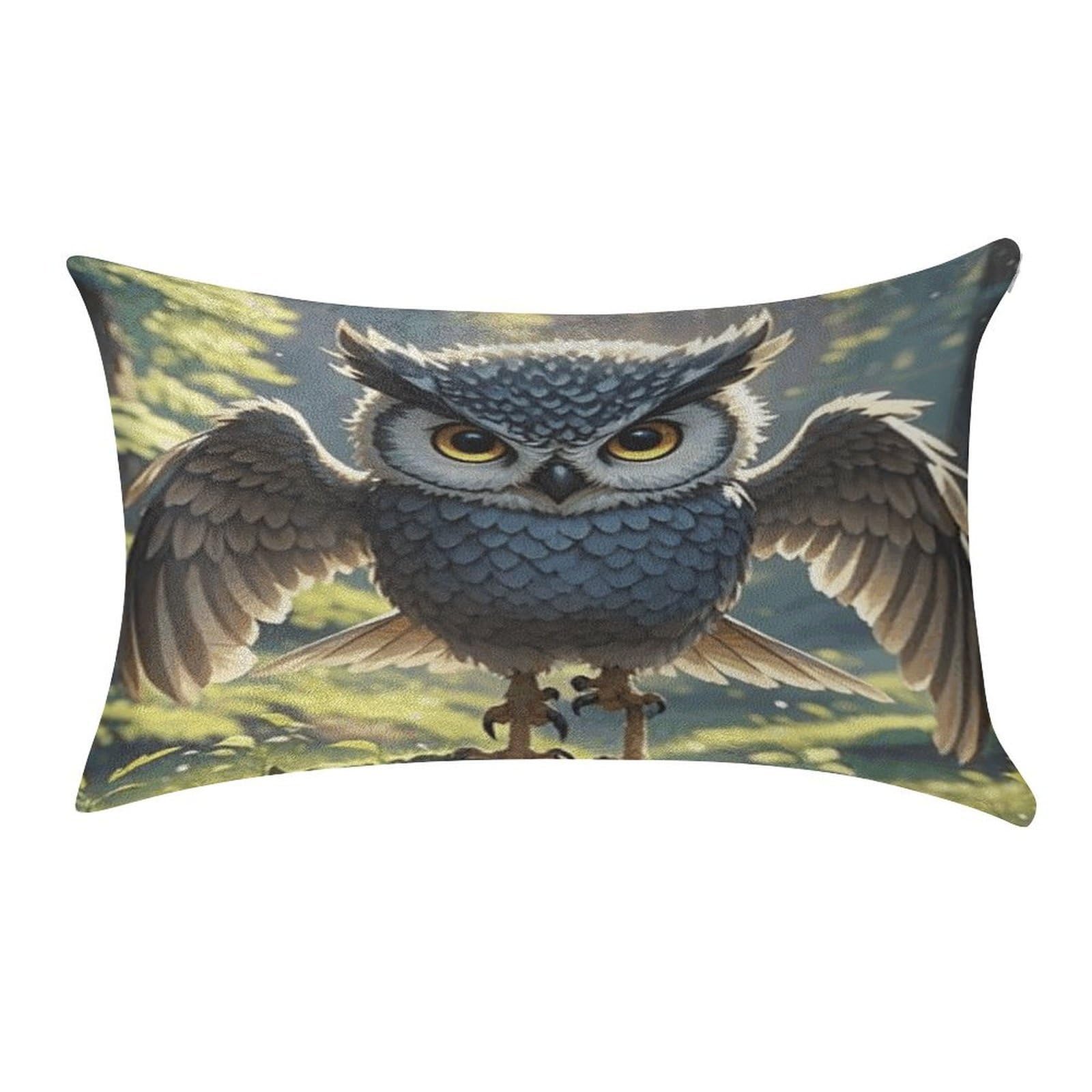 FekiLoot Anime Owl Pillow Cover Modern Lumbar Pillow Covers Easy Care Velvet Pillowcase Super Soft Cushion Case Rectangular Throw Pillow Cover for Couch Sofa Bedroom Car Decor