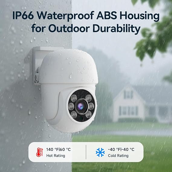 Wired Security Camera System Outdoor, 4pcs Pan/Tilt CCTV Cameras and 4CH 5MP Lite AHD TVI DVR (500GB HDD), 360 View Surveillance DVR Kit, Motion Detection, 24/7 Recording, Remote Access