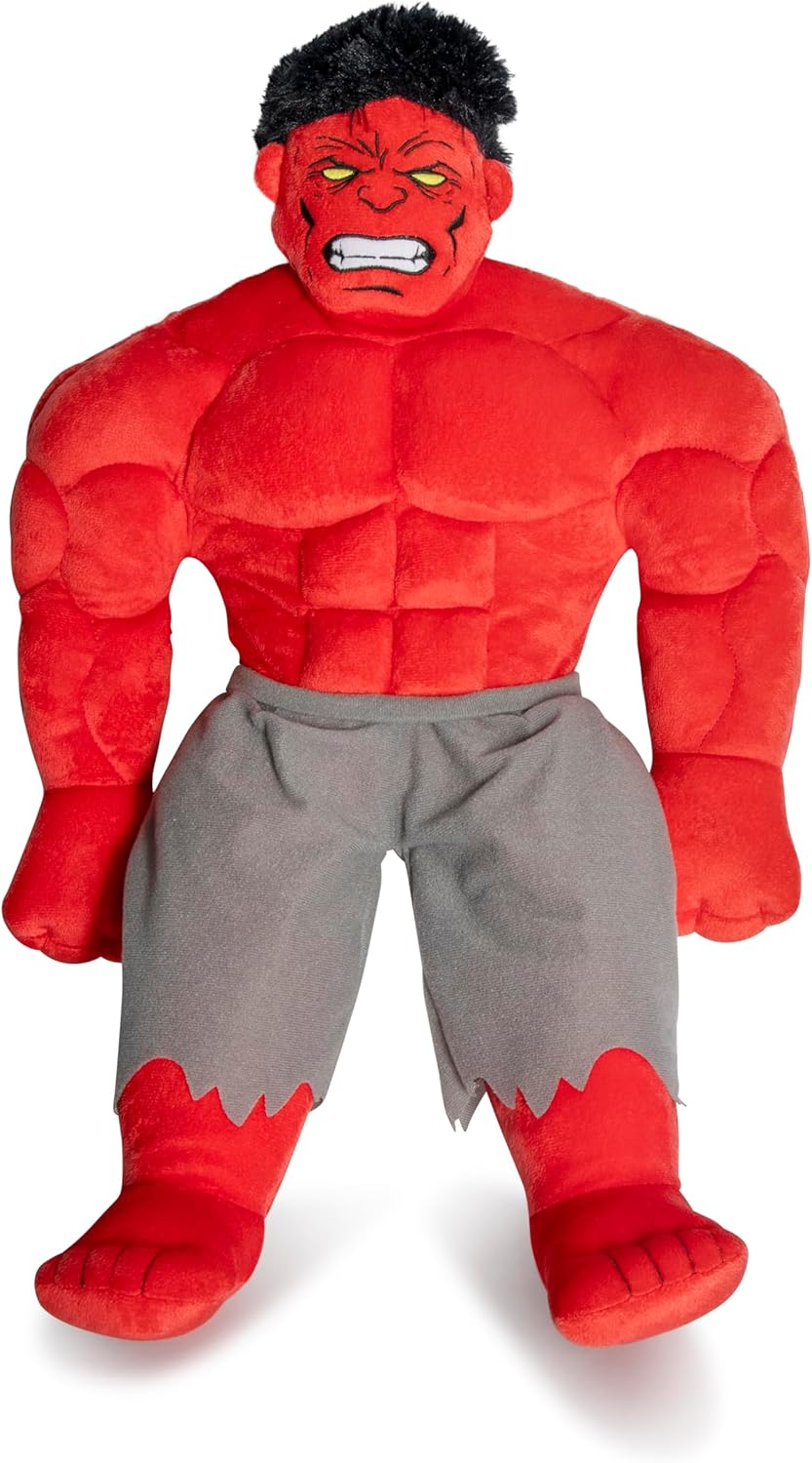 Jay Franco Kids Plush Light Up Pillow Buddy - Ultra-Soft Stuffed Cushion for Playroom & Bedding with LED Lights, Red - Marvel Red Hulk, 23 Inches