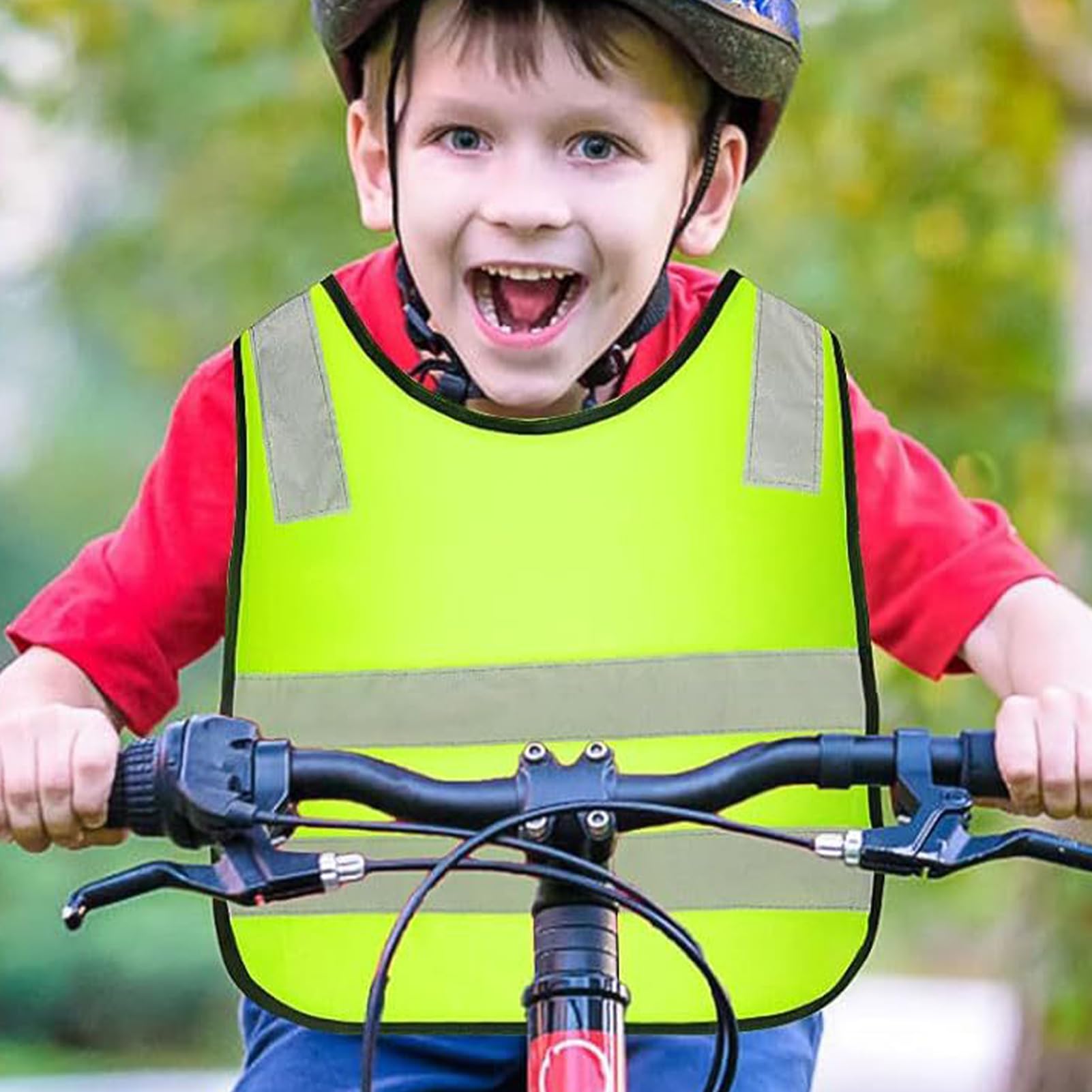 Chaleco Reflectante para Niños 10 Piezas De Ropa De Tráfico | Chaleco de Alta Visibilidad Para Senderismo Al Aire Libre, Andar En Bicicleta, Esquiar, Acampar Y Carreteras Nocturnas